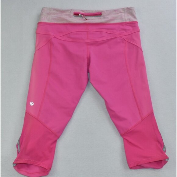 Lululemon Run Pace Women's Size 8 Crop Wee Are From Space Parfait Pink -Flaws- - Picture 9 of 15